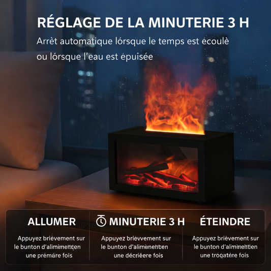 Humidificateur d'air Cheminée – Effet flamme apaisant
