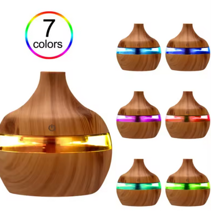 Humidificateur d’air – Effet Bois Naturel,lumineux